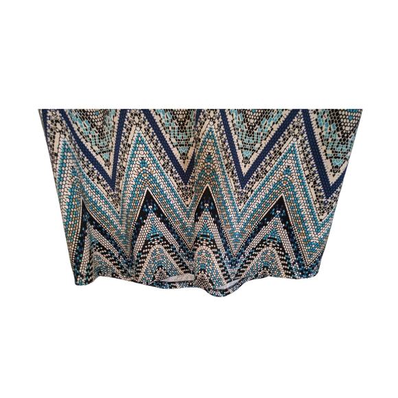 Exclusive One Chevron Zigzag Sleeveless Top Size Small Blue Black White - Picture 13 of 13